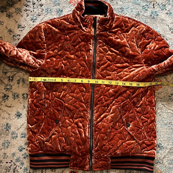 Bernardo Velvet Quilted Star Bomber Jacket PS - Picture 6 of 16